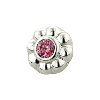 "Ipsa" Threaded End in White Gold with 2mm Brilliant-Cut Gem