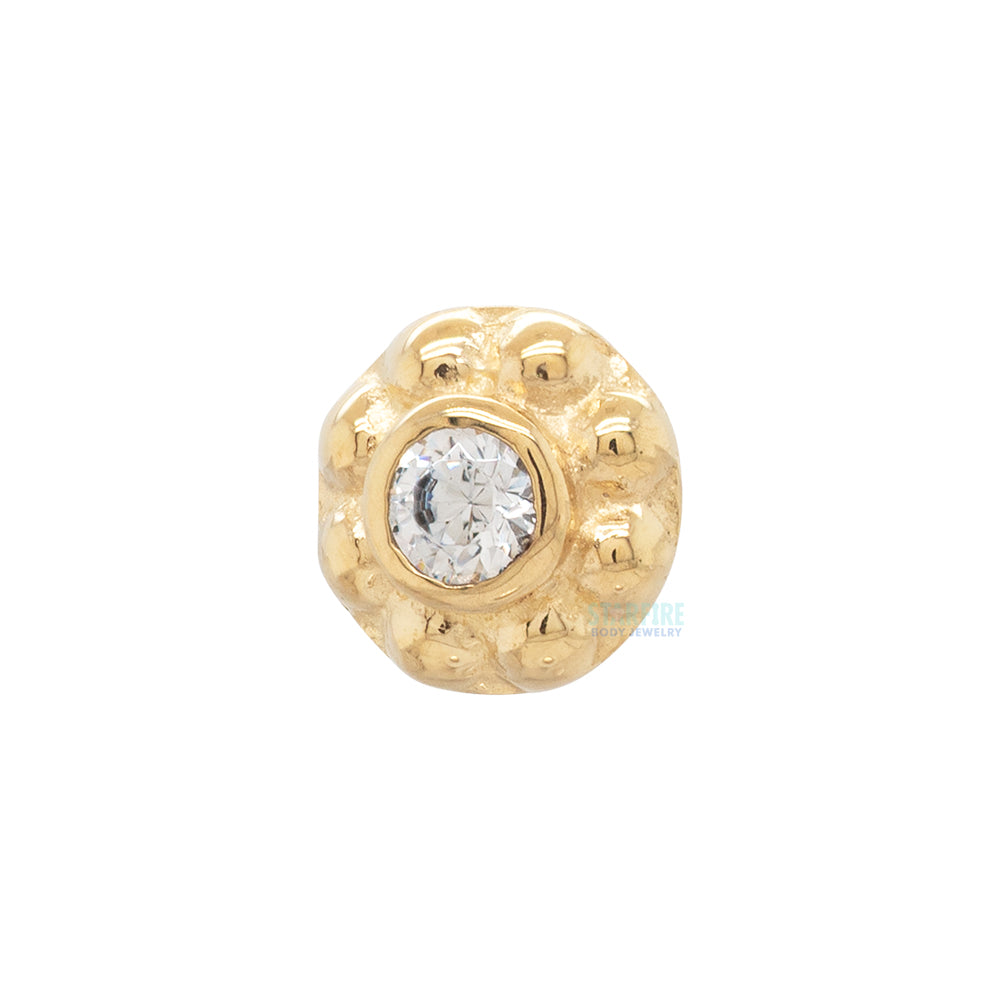 threadless: "Ipsa" End in Yellow Gold with Brilliant-Cut Gem