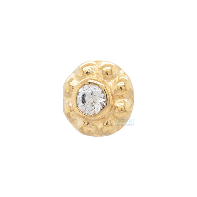 threadless: "Ipsa" End in Yellow Gold with Brilliant-Cut Gem