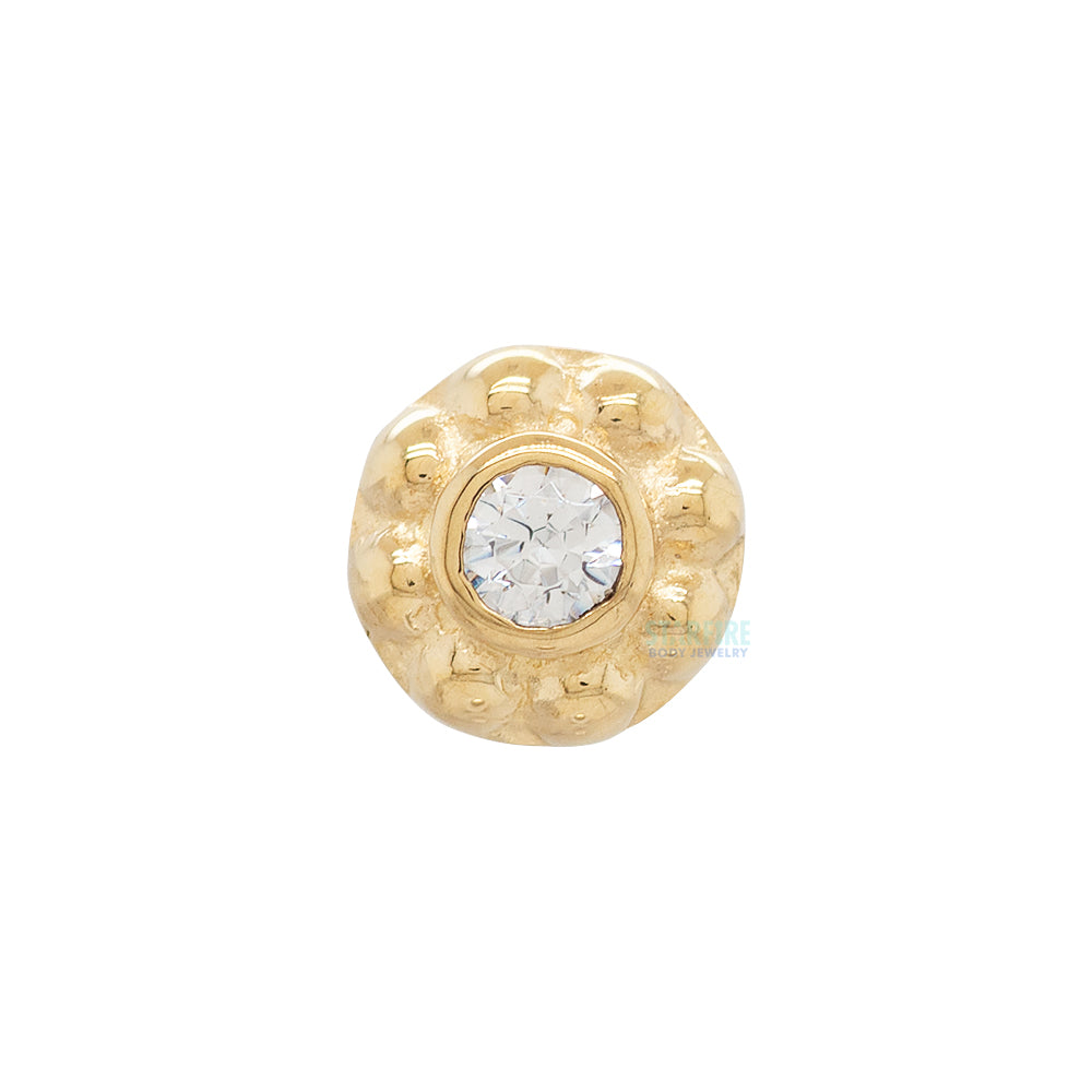 "Ipsa" Threaded End in Yellow Gold with 1.5mm Brilliant-Cut Gem