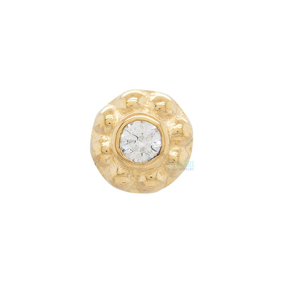 "Ipsa" Threaded End in Yellow Gold with 1.5mm Brilliant-Cut Gem