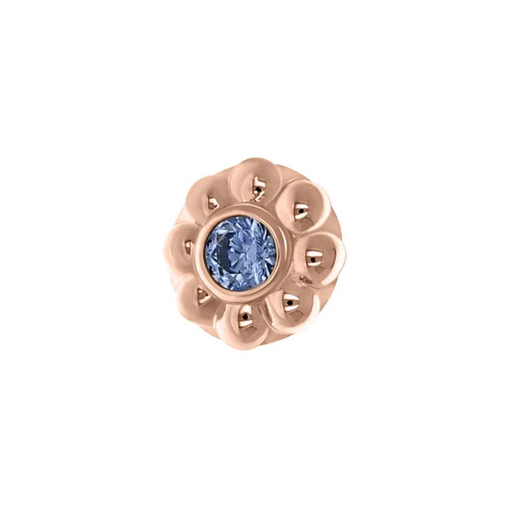 "Ipsa" Threaded End in Rose Gold with 1.5mm Brilliant-Cut Gem