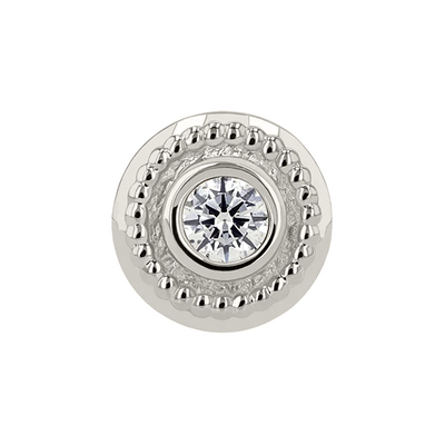"Portola" Threaded End in White Gold with Brilliant-Cut Gem