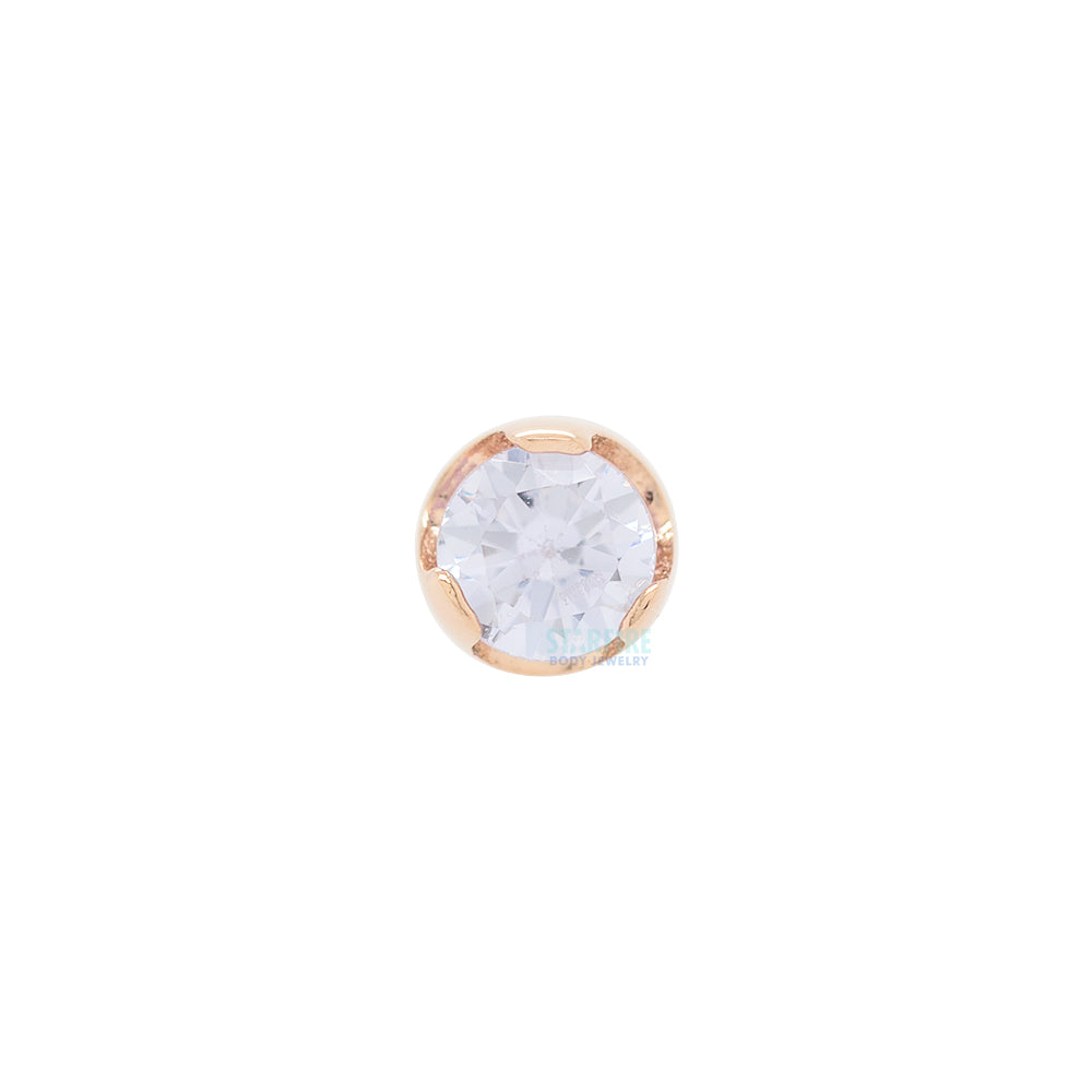 Prong-Set Nostril Screw in Gold with Brilliant-Cut Gem