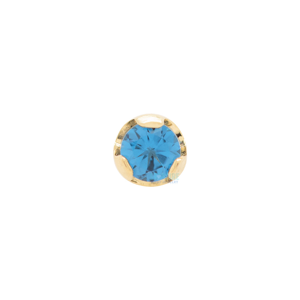 Prong-Set Nostril Screw in Gold with Brilliant-Cut Gem