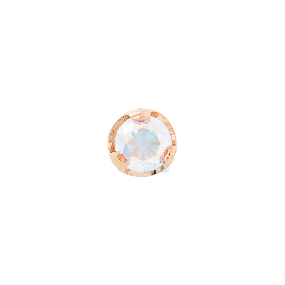Prong-Set Nostril Screw in Gold with Brilliant-Cut Gem