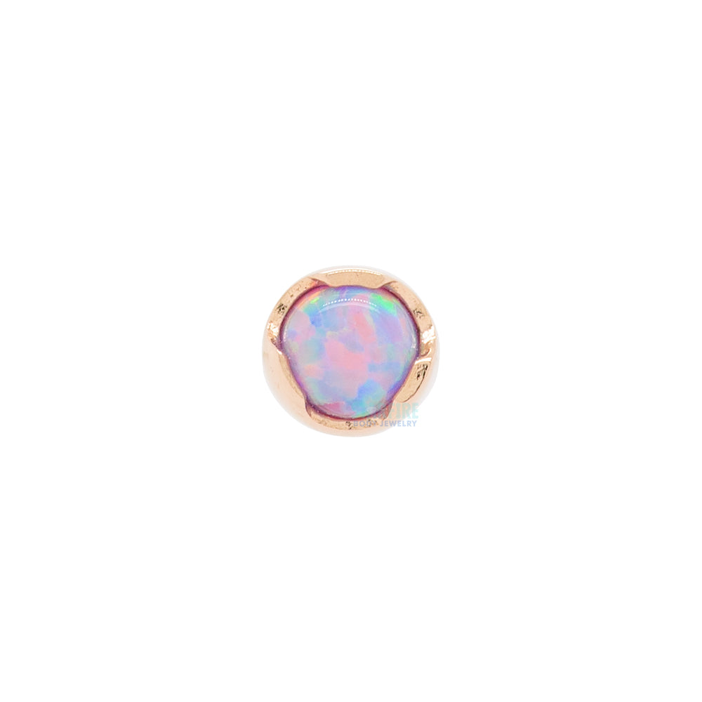 Prong-Set Nostril Screw in Gold with Opal