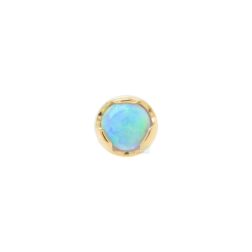 Prong-Set Nostril Screw in Gold with Opal