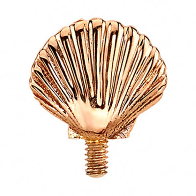 Double Sided Seashell (Scallop Shell) Threaded End in Gold & Platinum