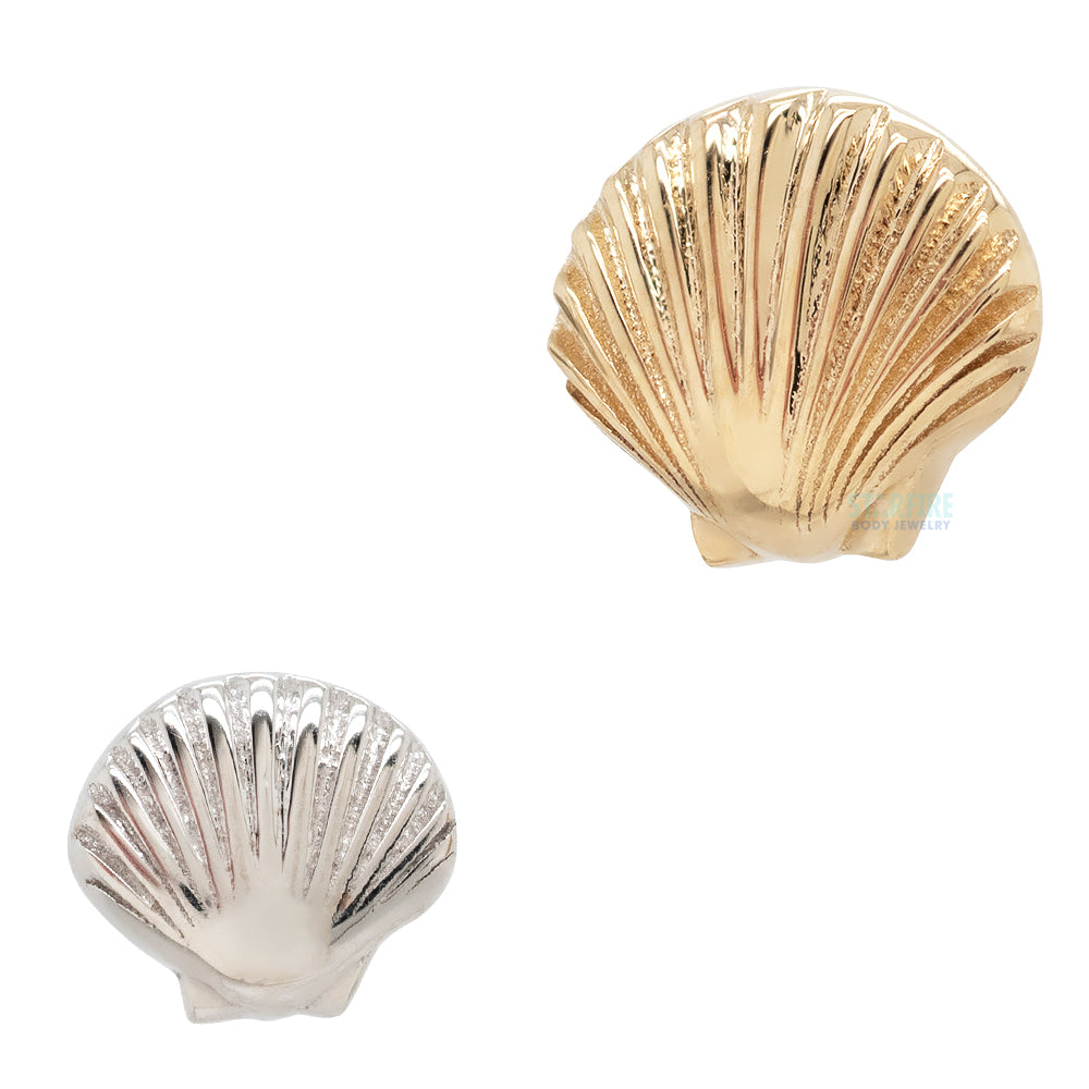 threadless: Seashell (Scallop Shell) Pin in Gold & Platinum