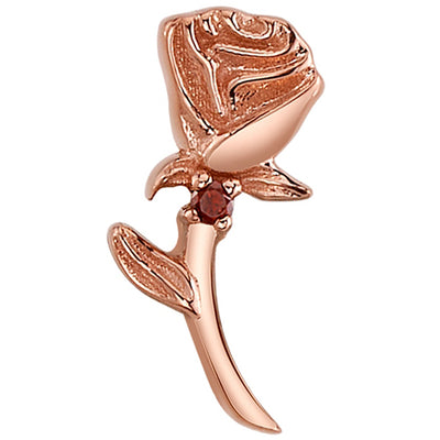 "Jess Rose" Threaded End in Gold with Garnet