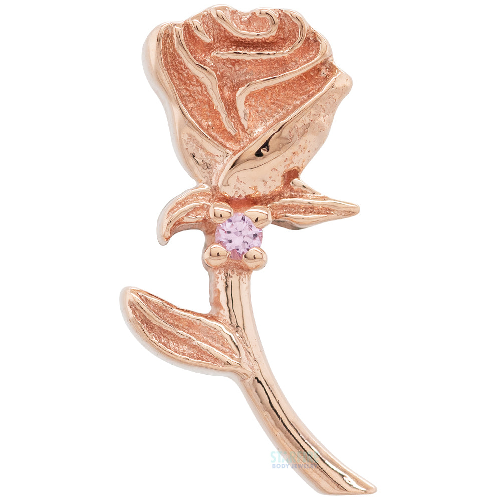 "Jess Rose" Threaded End in Gold with Light Pink Sapphire