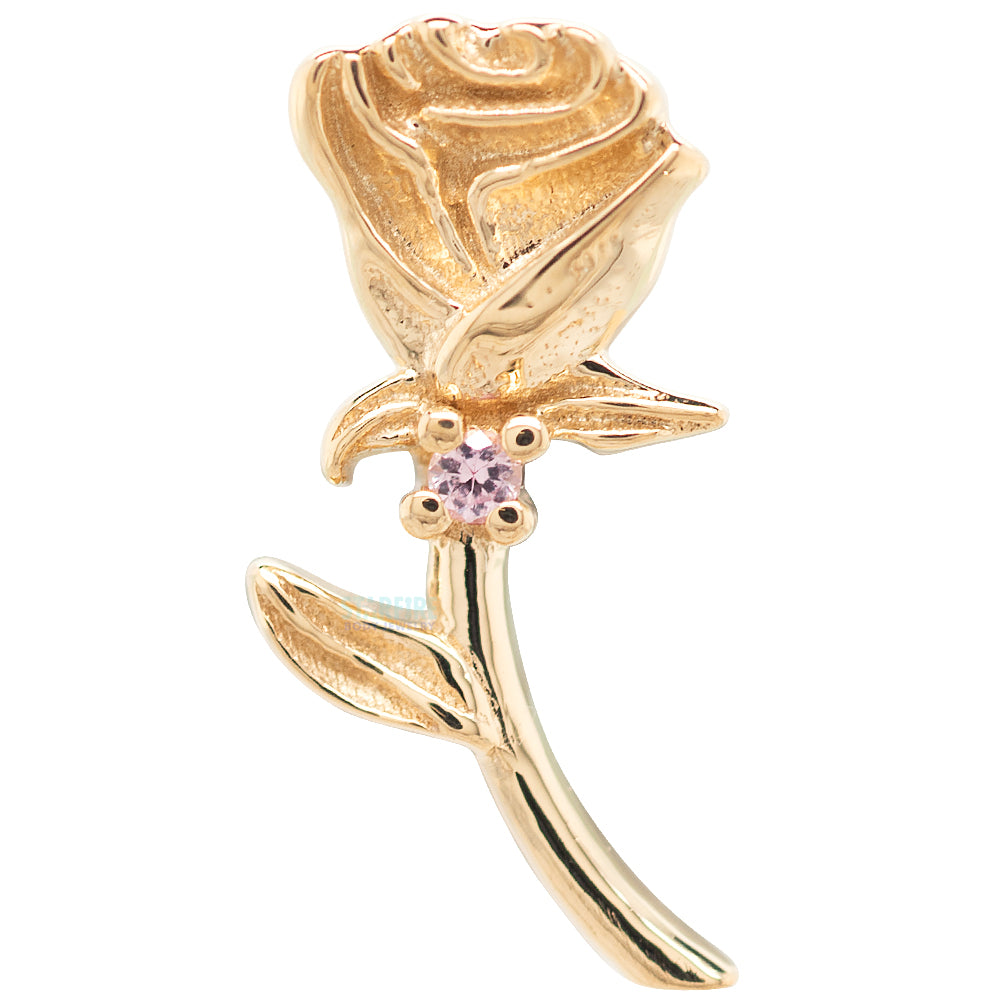 "Jess Rose" Threaded End in Gold with Light Pink Sapphire