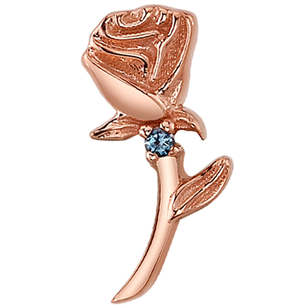 "Jess Rose" Threaded End in Gold with London Blue Topaz