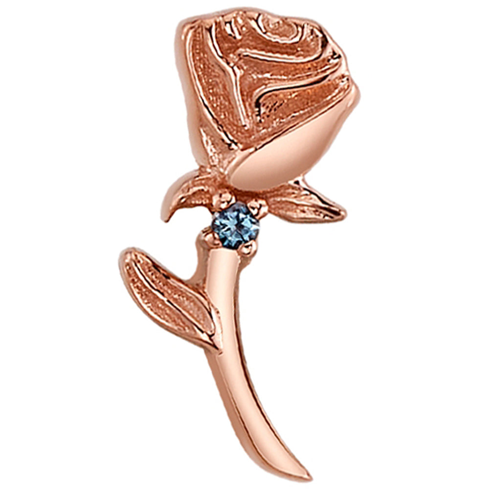 "Jess Rose" Threaded End in Gold with London Blue Topaz