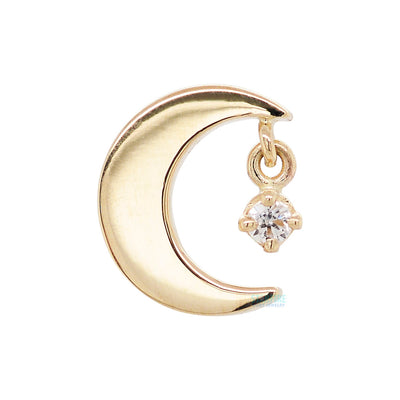 "Arcane" Threaded End in Gold with White CZ