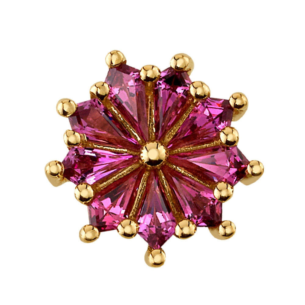 "Pablito" Threaded End in Gold with Rhodolite
