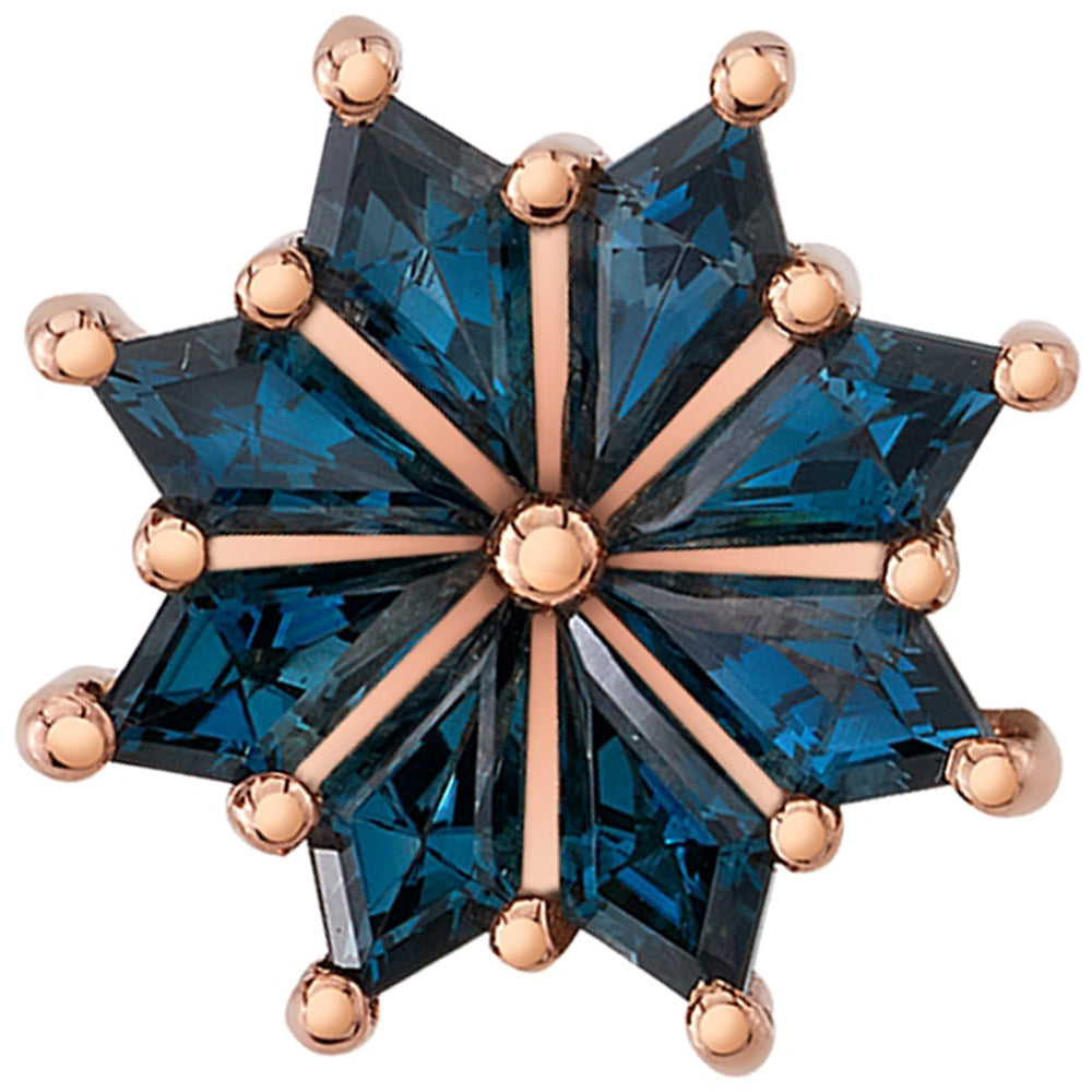 "Pablo" Threaded End in Gold with London Blue Topaz'