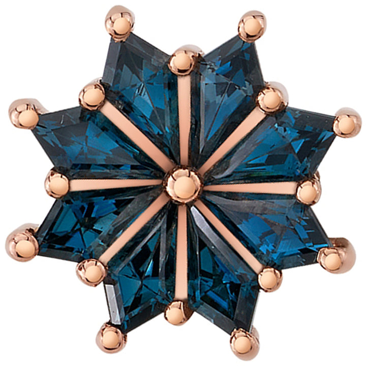 "Pablo" Threaded End in Gold with London Blue Topaz'