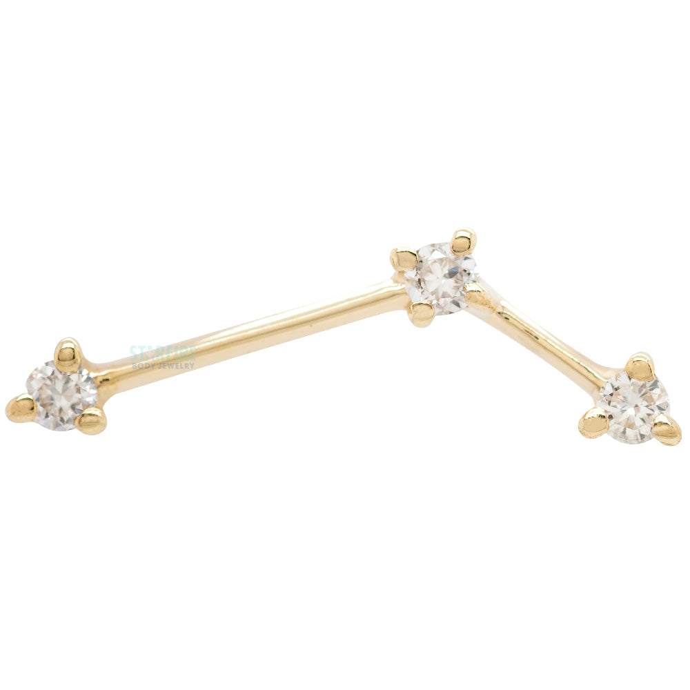 threadless: MIRRORED "Astera 3" End in Gold with Diamonds