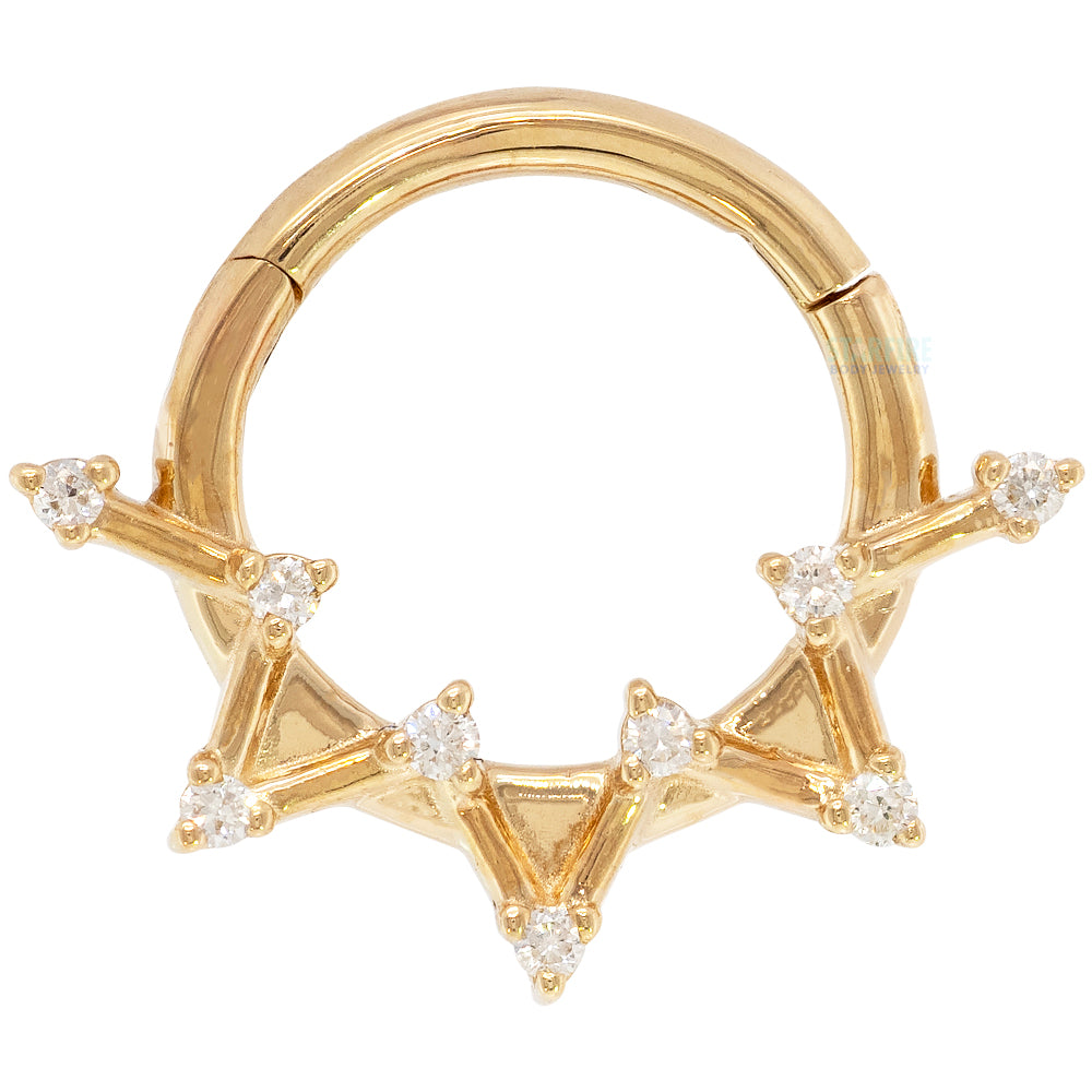 "Astera" Hinge Ring / Clicker in Gold with Diamonds