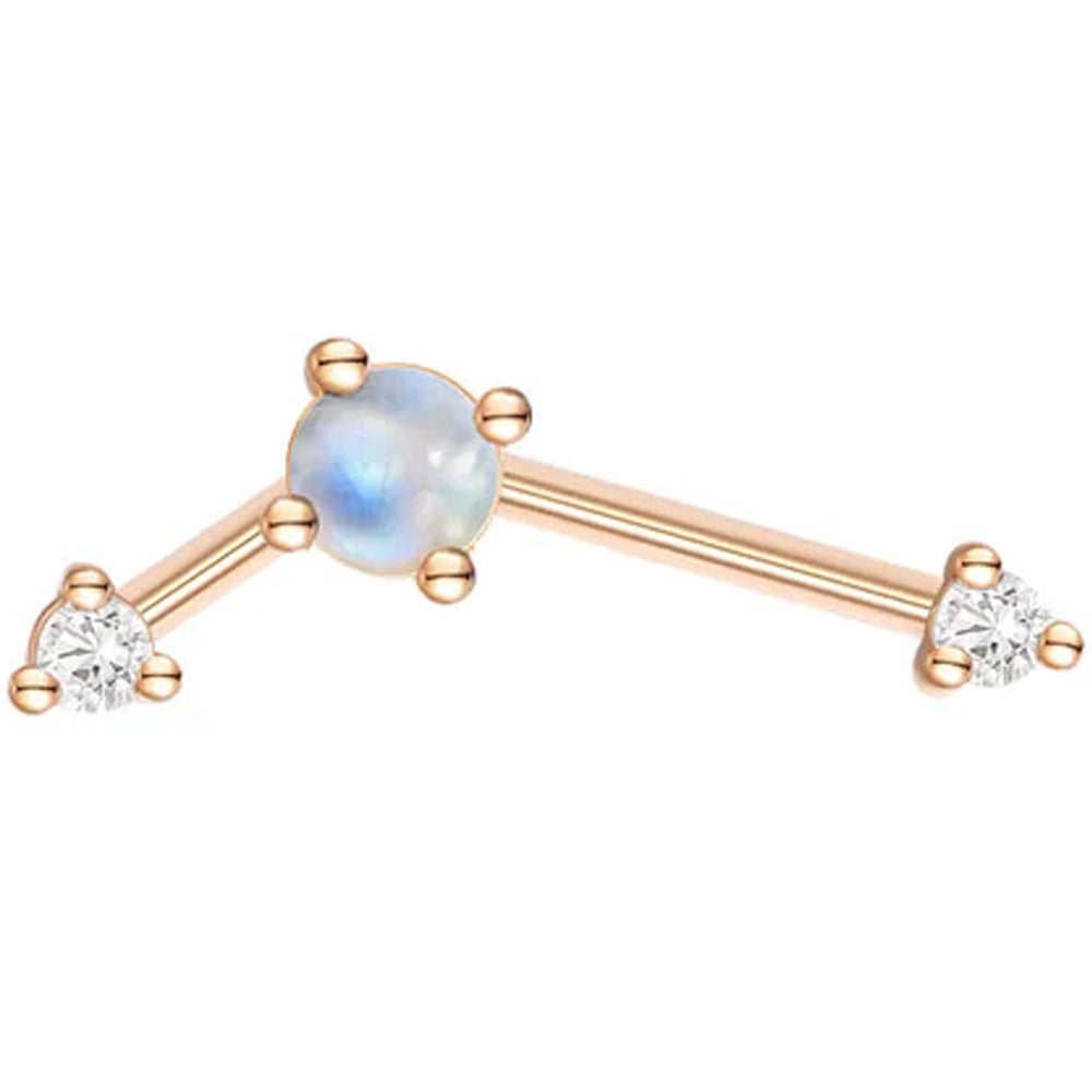 threadless: "Astera 3" End in Gold with Moonstone & Diamonds