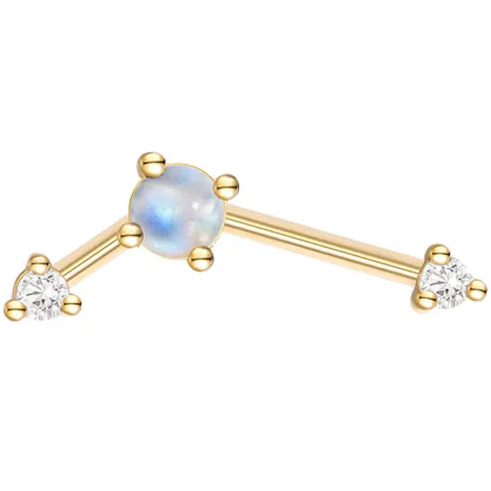 threadless: "Astera 3" End in Gold with Moonstone & Diamonds