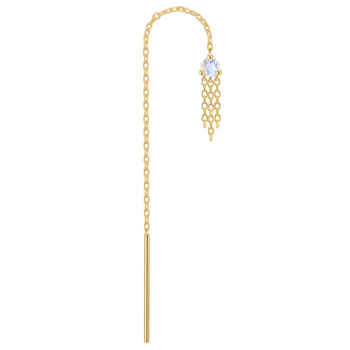 "Veronika" Threader in Gold with Faceted Moonstone