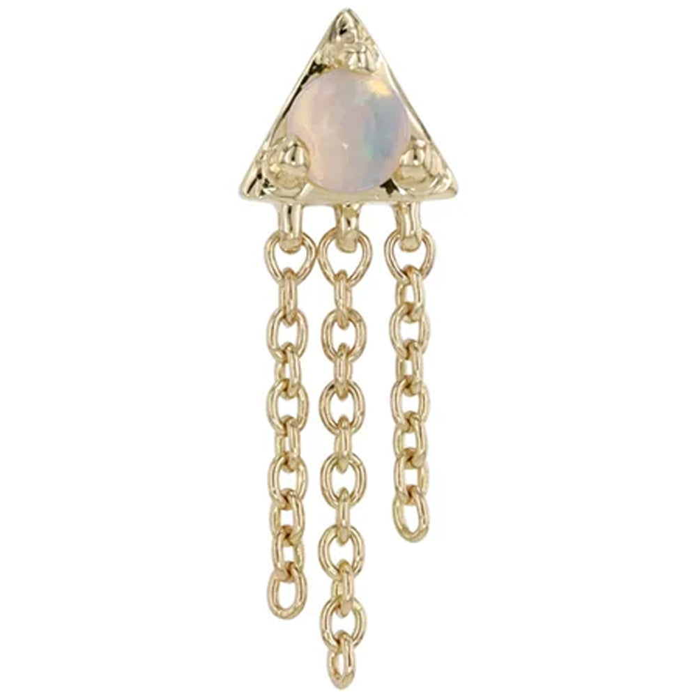 threadless: "Veronika" End with Chains in Gold with Opal Cabochon