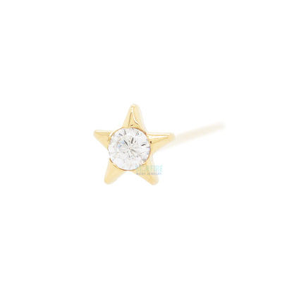 Gem Star Nostril Screw in Gold with 1.5mm Brilliant-Cut Gem