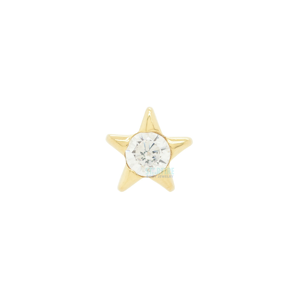 Gem Star Nostril Screw in Gold with 1.5mm Brilliant-Cut Gem