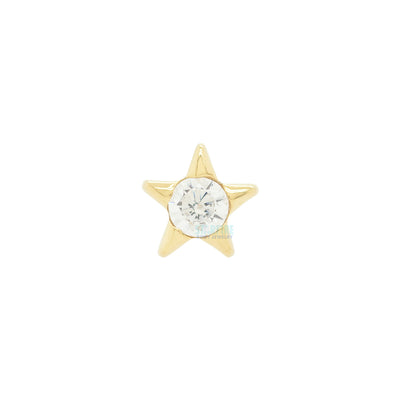 Gem Star Nostril Screw in Gold with 1.5mm Brilliant-Cut Gem