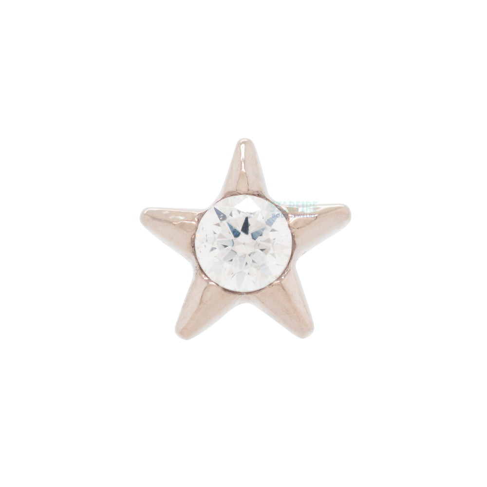 Gem Star Nostril Screw in Gold with 2mm Brilliant-Cut Gem