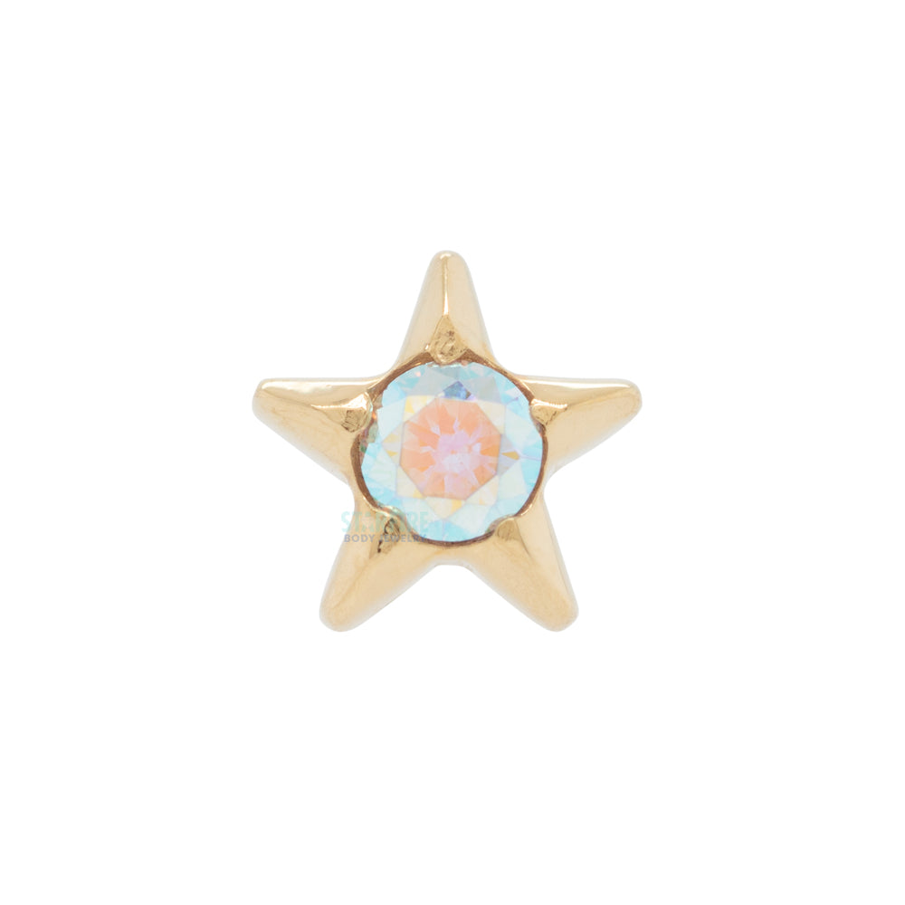 Gem Star Nostril Screw in Gold with 2mm Brilliant-Cut Gem