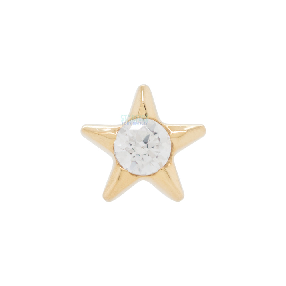 Gem Star Nostril Screw in Gold with 2mm Brilliant-Cut Gem