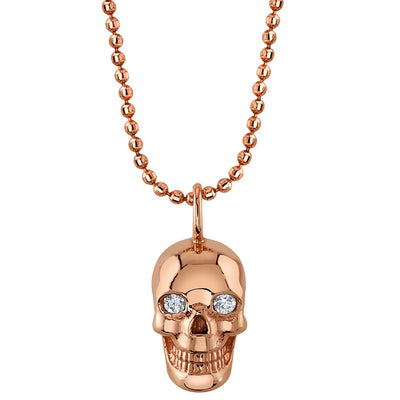 Skull Necklace in Gold with DIAMONDS