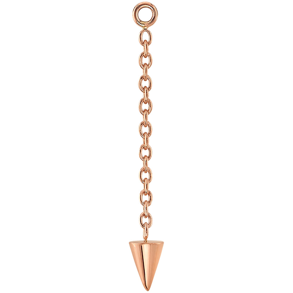 Cone Spike Chain Charm in Gold