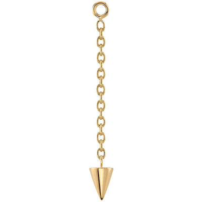 Cone Spike Chain Charm in Gold