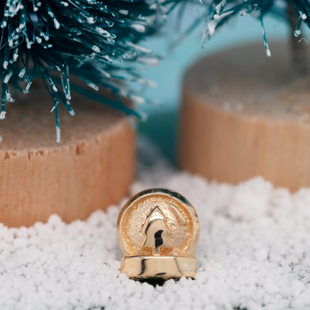 Snow Globe Threaded End in Gold