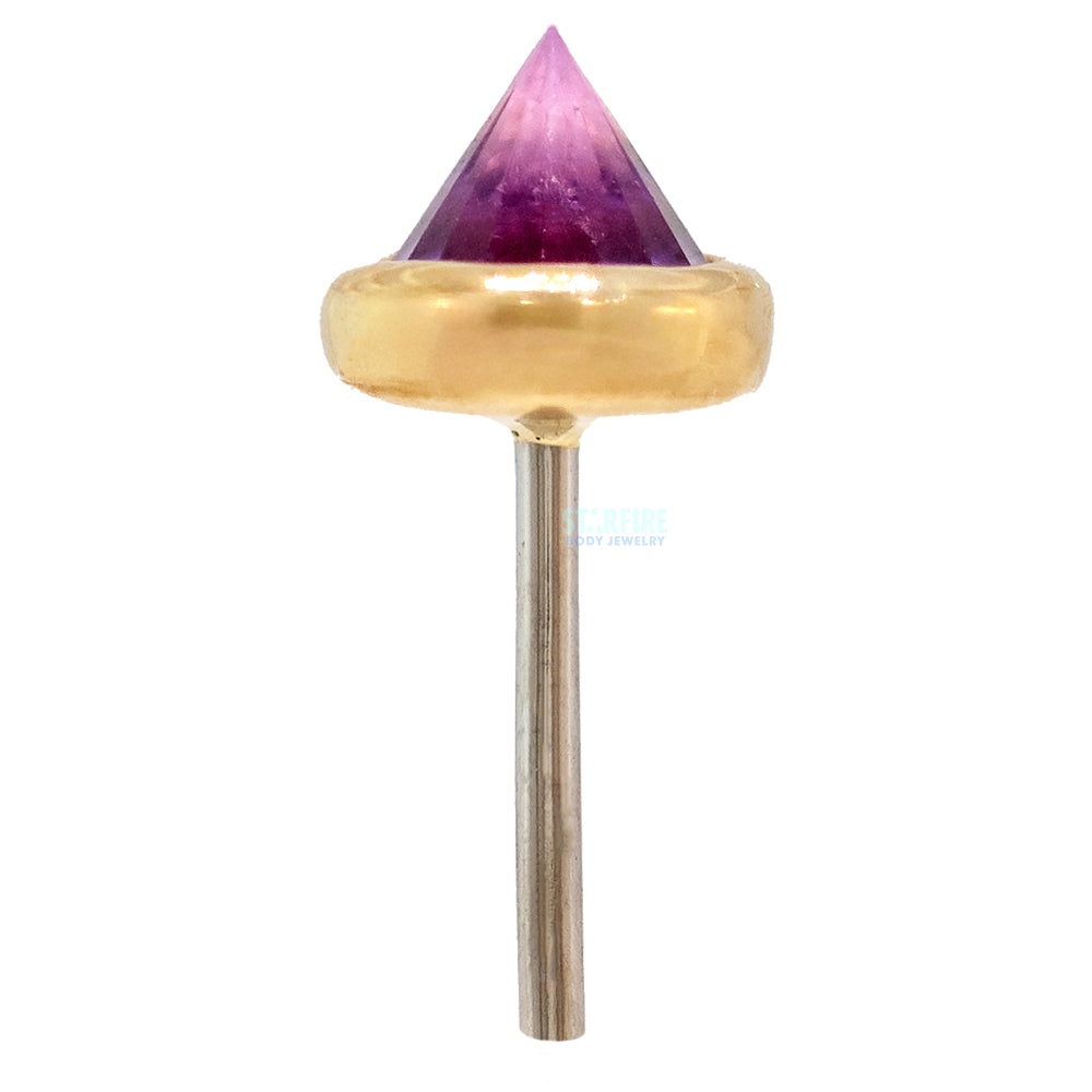 threadless: Round Bezel Reverse Set End in Gold with Amethyst