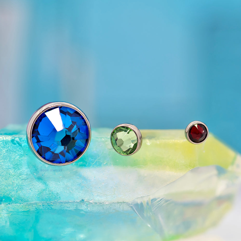 threadless: Crystal Flat Backed Faceted Gem End