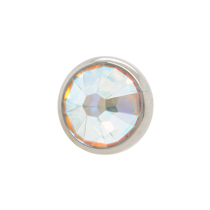 Crystal Flat Backed Faceted Gem Threaded End