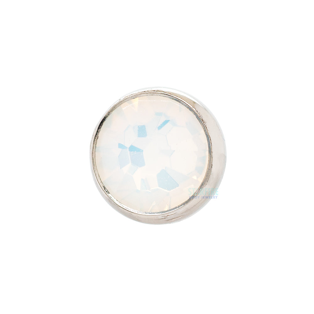 Crystal Flat Backed Faceted Gem Threaded End
