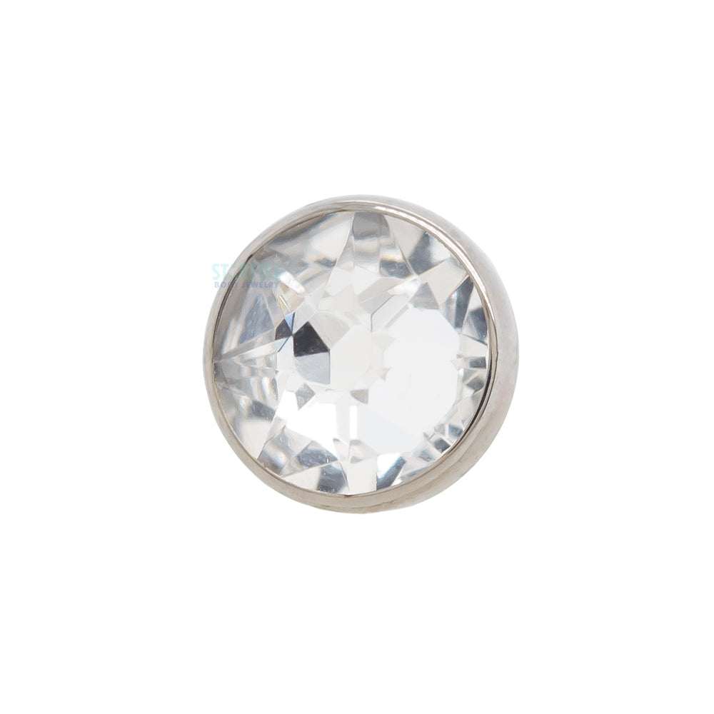 Crystal Flat Backed Faceted Gem Threaded End