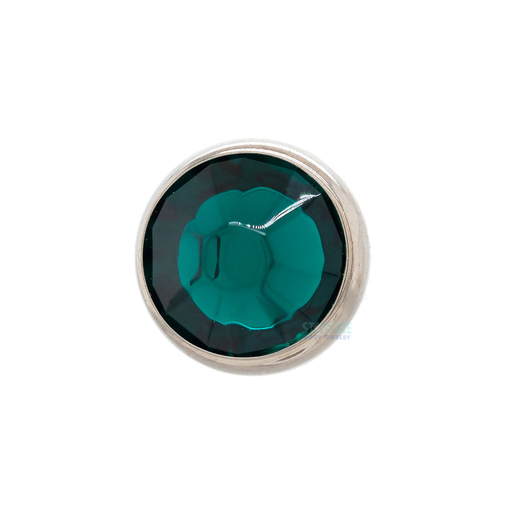 Crystal Flat Backed Faceted Gem Threaded End