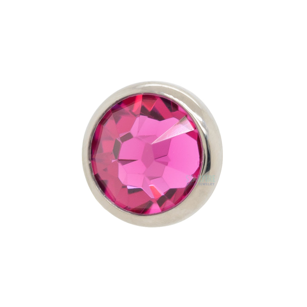Crystal Flat Backed Faceted Gem Threaded End
