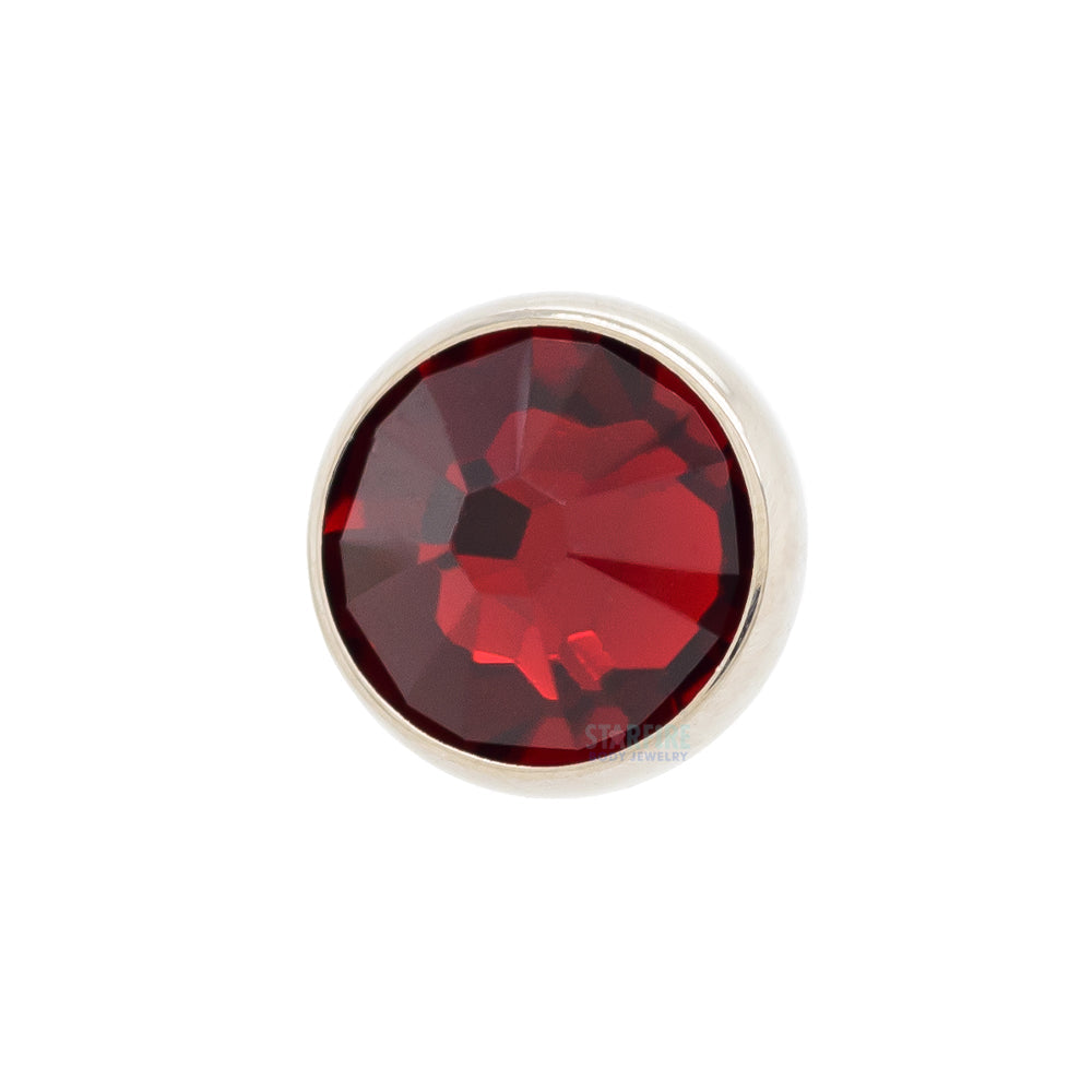 Crystal Flat Backed Faceted Gem Threaded End