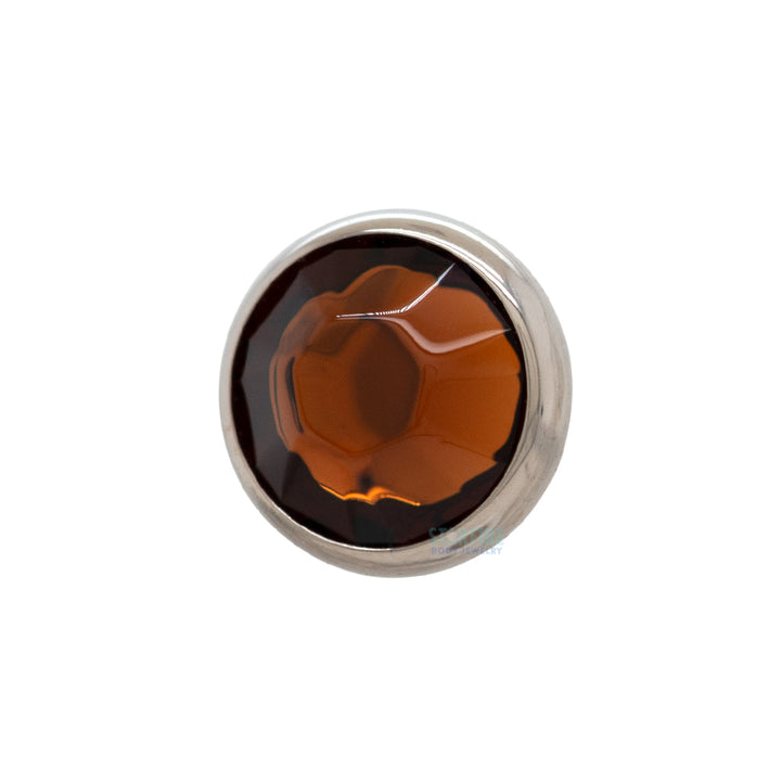 Crystal Flat Backed Faceted Gem Threaded End
