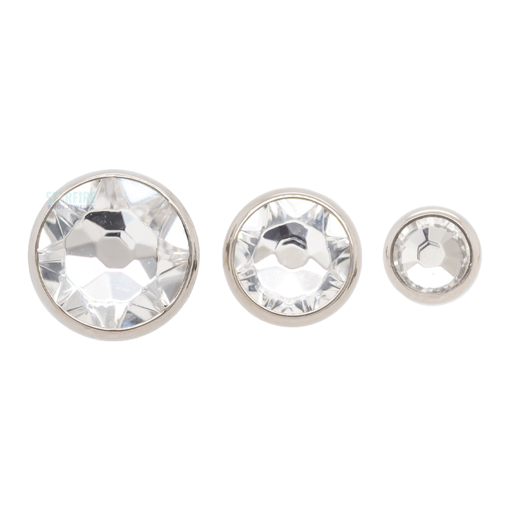 Crystal Flat Backed Faceted Gem Threaded End