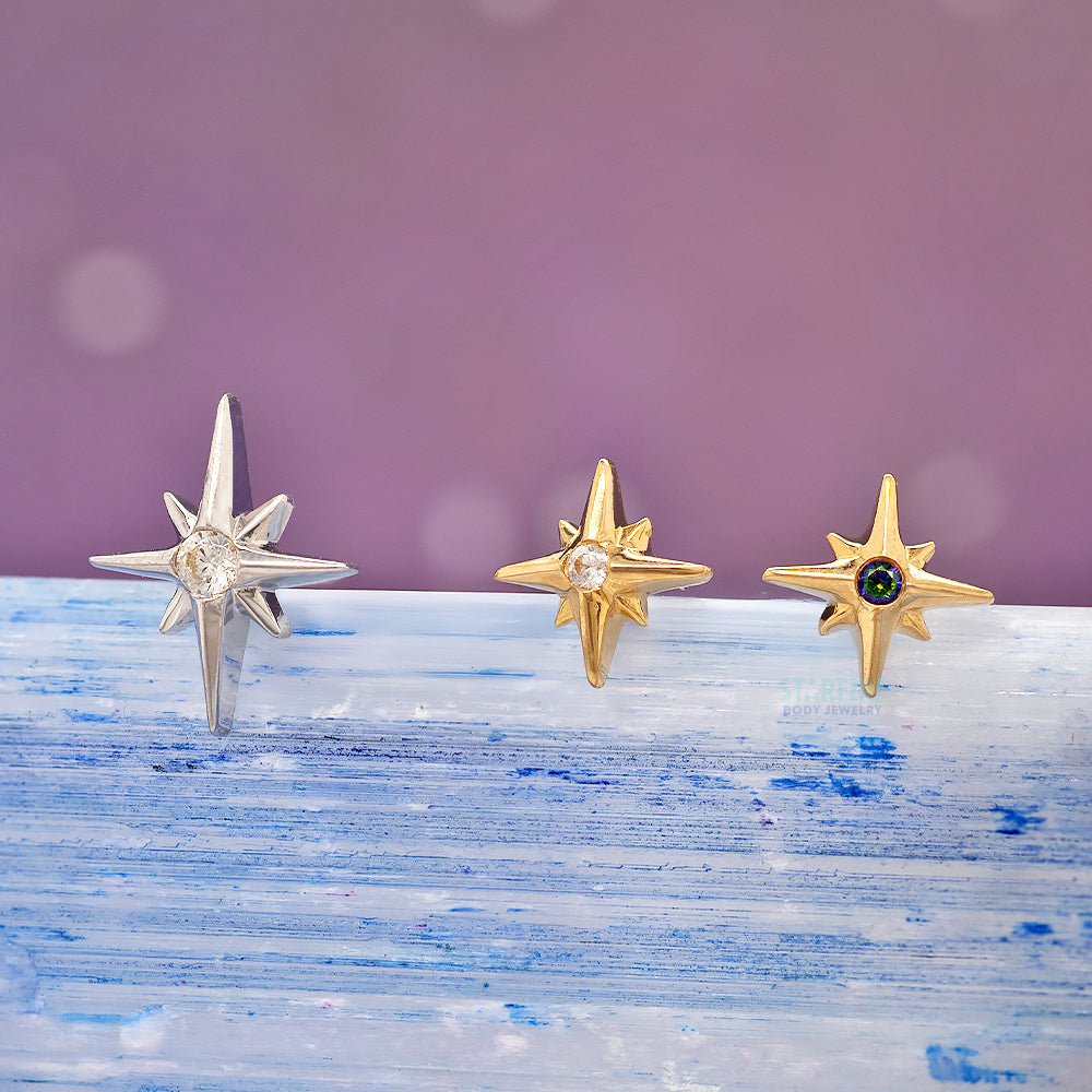 threadless: "Stella" End in Gold with CZ
